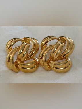 Givenchy Vintage Gold-Plated Post Back Knot Earrings